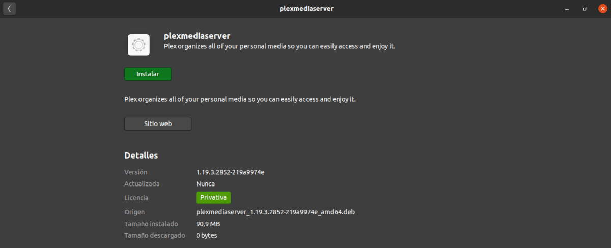 从Ubuntu软件选件安装Plex媒体服务器