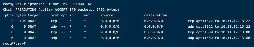 查看母鸡上的端口映射信息